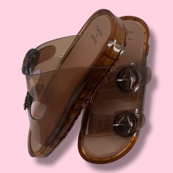 Shade & Shore Sandals Brown Neutral Size 8 NWT Beach - Picture 3 of 6